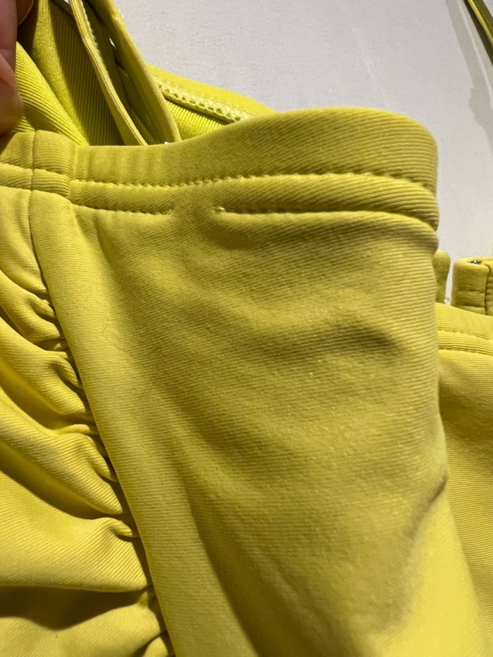 DKNY Bright Yellow Ruched One Piece Swimsuit Removable Straps L - Picture 9 of 9